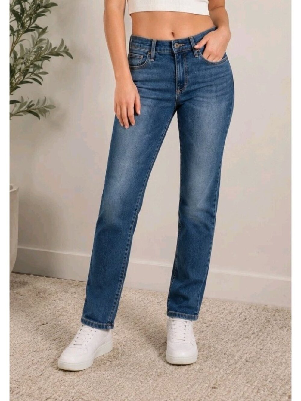 AG Adriano Goldschmied Women's Relaxed Straight Jeans Size 28R Faded Y2K
